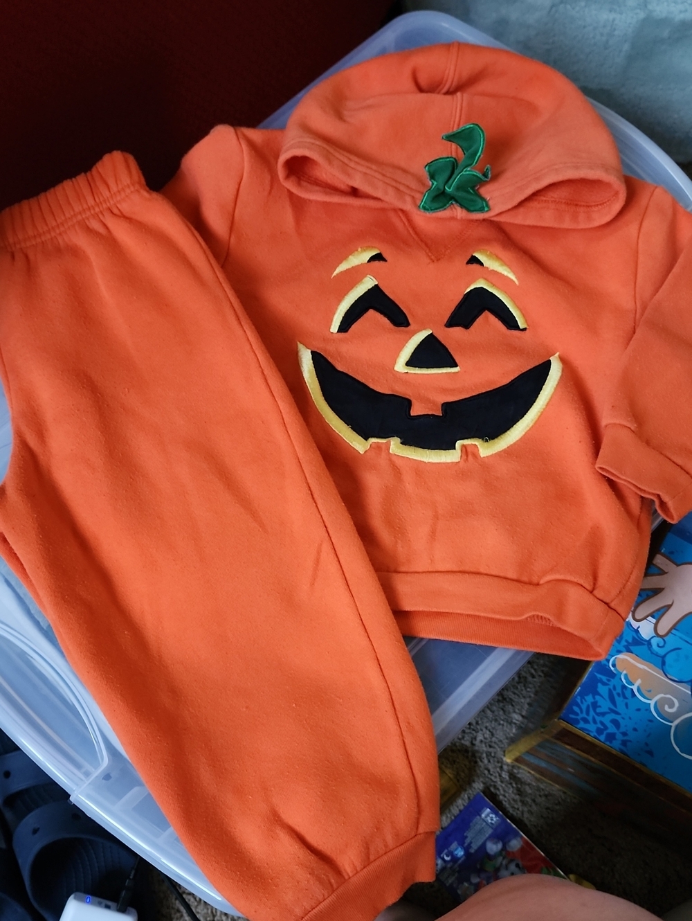 Sz 18-24 Months miniwear Orange Pumpkin Hoodie and Pants Set